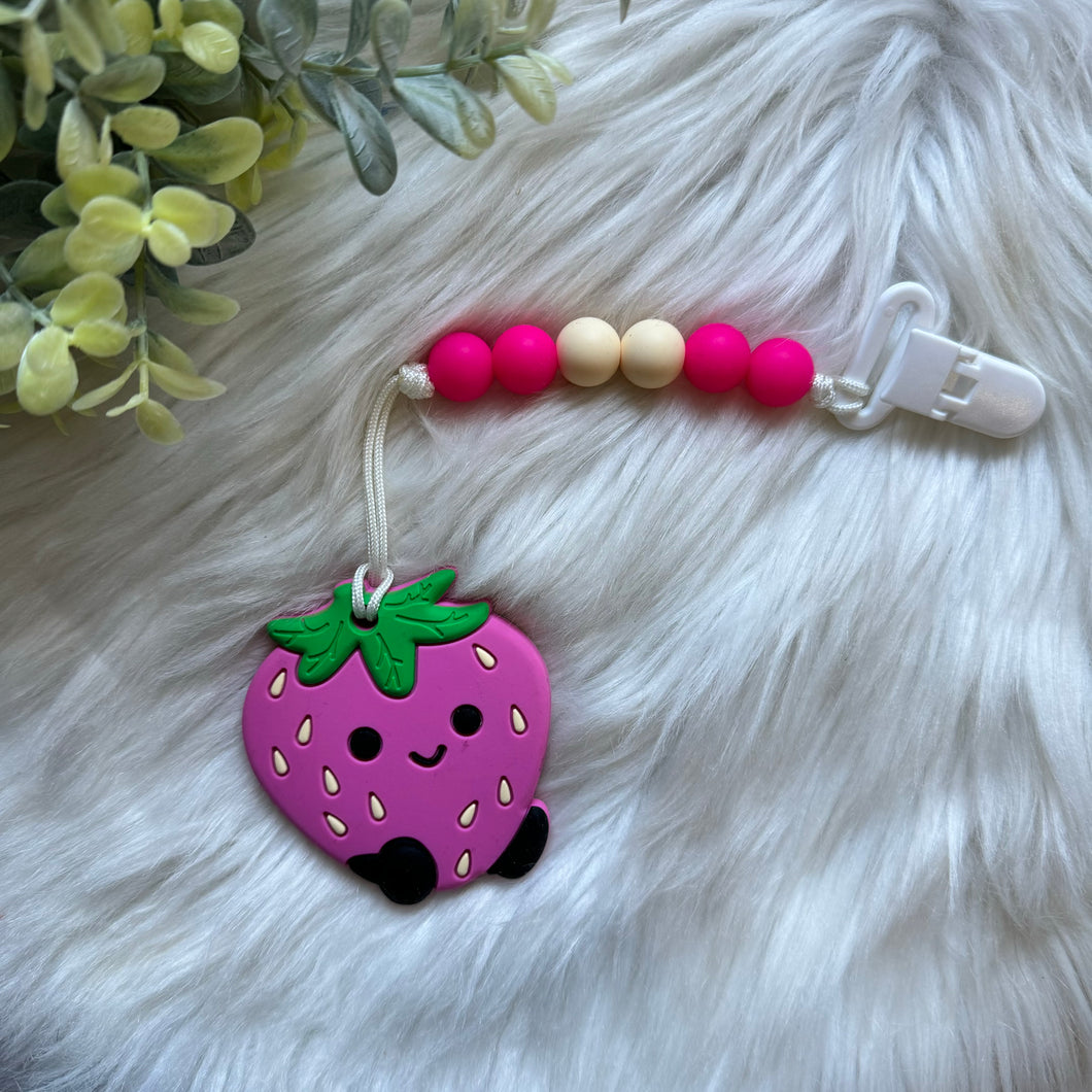 Strawberry Teether on Clip